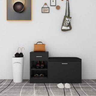 jalatsipink, must, 94,5 x 31 x 57 cm, tehispuit
