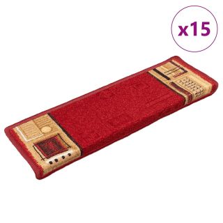 самоклеящийся коврик для лестницы 15 шт, 65x21x4 см, красный