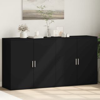 puhvetkapid 2 tk, must, 79 x 38 x 80 cm, tehispuit