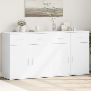 puhvetkapid 2 tk, valge, 79 x 38 x 80 cm, tehispuit
