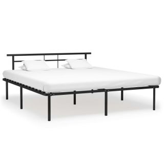 voodiraam, must, metall, 200 x 200 cm
