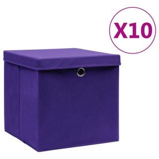 hoiukastid kaanega 10 tk, 28 x 28 x 28 cm, lilla