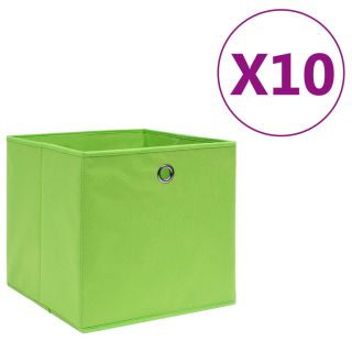 mittekootud kangast hoiukastid 10 tk, 28 x 28 x 28 cm, roheline