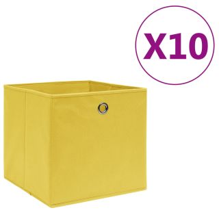 mittekootud kangast hoiukastid 10 tk, 28 x 28 x 28 cm, kollane