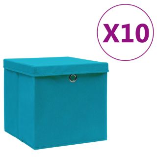 hoiukastid kaanega 10 tk, 28 x 28 x 28 cm, helesinine