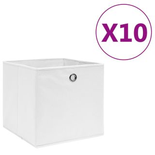 mittekootud kangast hoiukastid 10 tk, 28 x 28 x 28 cm, valge