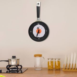 настенные часы с рисунком сковороды для жареных яиц 18,8 см