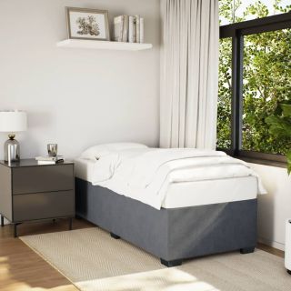 Voodiraam ilma Madratsita helehall, 90x190 cm samet