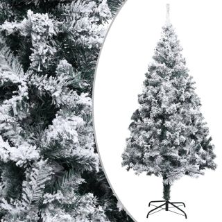 kunstkuusk lumiste okstega, roheline, 400 cm, PVC