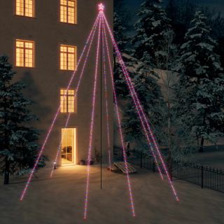 LED-jõulupuu, tuppa/õue, 1300 LEDi, värviline, 8 m