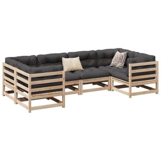 6-osaline aiadiivani komplekt, männipuit