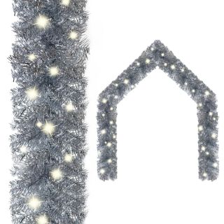 jõuluvanik LED-tuledega 10 m hõbedane