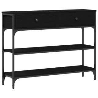 Konsoollaua Musta Tamme 100x25x75 cm Töödeldud Puit ja Teras