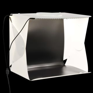 Складной светодиодный лайтбокс для фотостудии 40x34x37 см пластик, белый