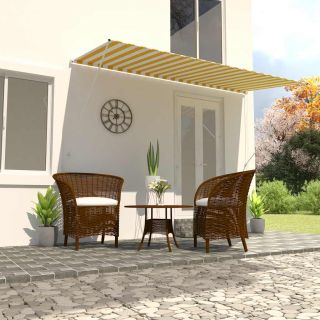 Складная маркиза, 400 x 150 см, желто-белая
