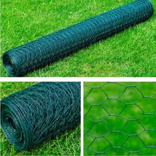 võrkaed, kuusnurkne, 1 x 25 m, tumeroheline