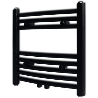 Keskkütte rätikukuivati vannituppa kumer 480 x 480 mm, must