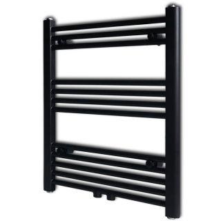 Keskkütte rätikukuivati vannituppa sirge 600 x 764 mm, must