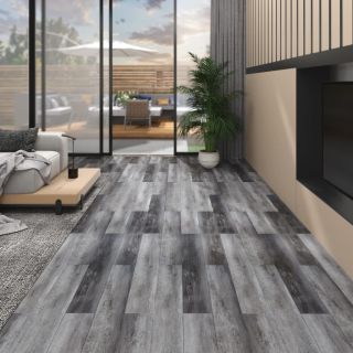 PVC-st põrandalauad 5,02 m², 2 mm, iseliimuv, läikiv hall