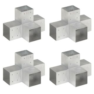 postiühendused, 4 tk X-kujuline, tsingitud metall, 101 x 101 mm