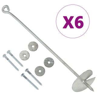 maa-ankrud 6 tk 10 x 60 cm tsingitud metall