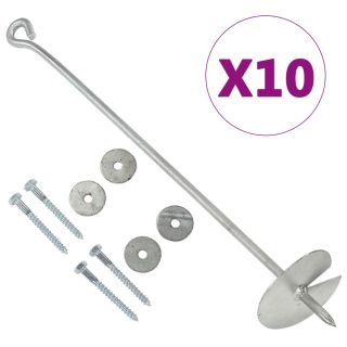 maa-ankrud 10 tk 10 x 60 cm tsingitud metall