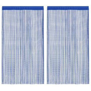 nöörkardinad 2 tk, 100 x 250 cm, sinine