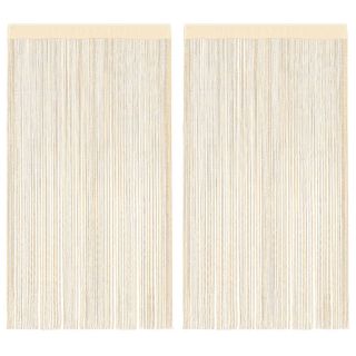 nöörkardinad 2 tk, 100 x 250 cm, kreemjasvalge
