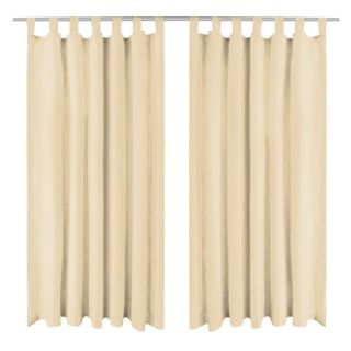 aasadega mikrosatiinist kardinad 2 tk 140 x 225 cm beež