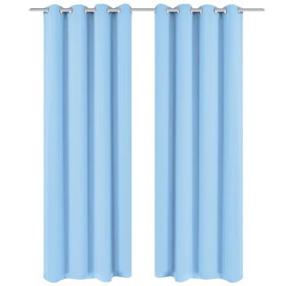 pimendavad kardinad 2 tk metallöösidega 135 x 245 cm, türkiis