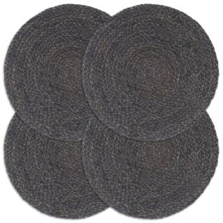 lauamatid 4 tk, tumehall, 38 cm, ümmargune, džuut
