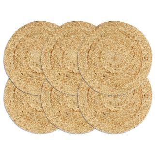 lauamatid 6 tk, naturaalne, 38 cm, ümmargune, džuut