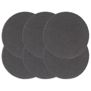 lauamatid 6 tk, tumehall, 38 cm, ümmargune, puuvill