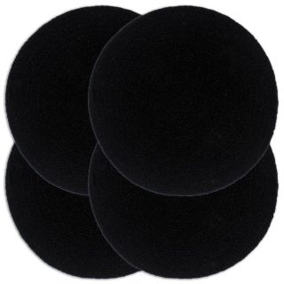lauamatid 4 tk, must, 38 cm, ümmargune, puuvill