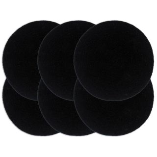 lauamatid 6 tk, must, 38 cm, ümmargune, puuvill