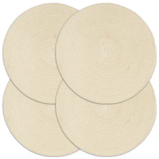 lauamatid 4 tk, naturaalne, 38 cm, ümmargune, puuvill