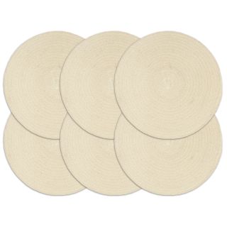 lauamatid 6 tk, naturaalne, 38 cm, ümmargune, puuvill