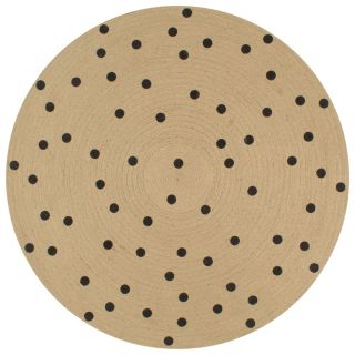 käsitsi valmistatud džuutvaip täpilise mustriga, 90 cm