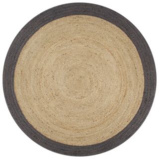 käsitsi valmistatud džuutvaip tumehalli äärega, 90 cm