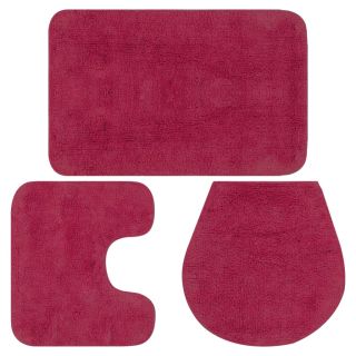 vannitoamattide komplekt, 3-osaline, kangas, fuksia