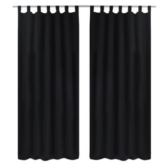 Aasadega satiinist kardinad 2 tk 140 x 175 cm must
