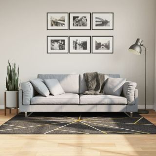 vaip, pestav, must ja kuldne, 120 x 180 cm, libisemisvastane
