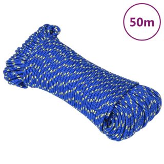лодочный канат, синий, 3 мм, 50 м, полипропилен