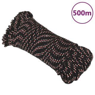 лодочный канат, черный, 5 мм, 500 м, полипропилен