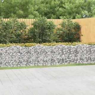 kaarekujuline gabioon taimelava, 600x50x100 cm, tsingitud raud