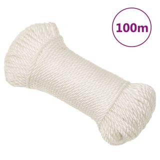 рабочая веревка, белая, 3 мм, 100 м, полипропилен