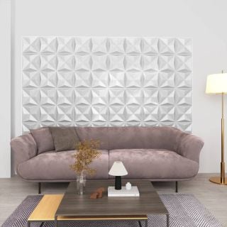 3D настенные панели, 48 шт., 50x50 см, оригами белые, 12 м²