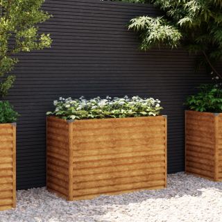 taimekast, 100 x 50 x 69 cm, Corten-teras