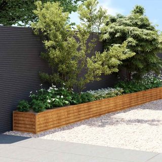taimekast, 1152 x 50 x 36 cm, Corten-teras