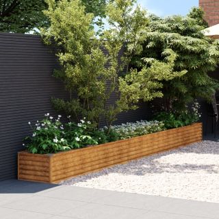taimekast, 482 x 50 x 36 cm, Corten-teras